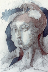 Libertà 1988 acquarello carb su carta 44x30 cm