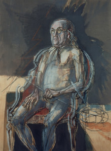 Benjamin Franklin 1987 olio su tavola 80x60 cm