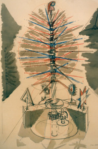 Progetto per Albero della Libertà 1989 tempera e pastello su carta 100x70 cm