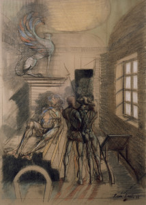 Robespierre ferito 1986 pastello su cartone 103 x 73 cm