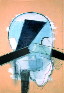 Testa, 1968, tecnica mista su carta