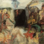 16. Discussione degli intellettuali, 1961, olio su tela, 115x158 cm