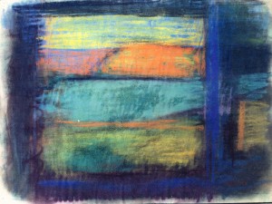 17. Finestra Appennino, 1961, pastello su carta, 50x67 cm