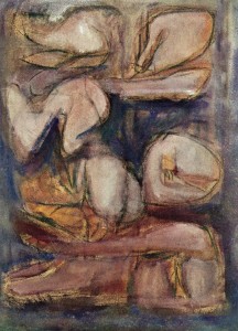 19. Famiglia, 1962, tempera su tela, 100x70 cm1