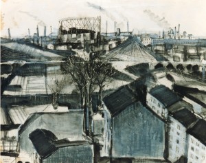 2. Ponte della Ghisolfa, 1955, tempera su carta, 49x62 cm