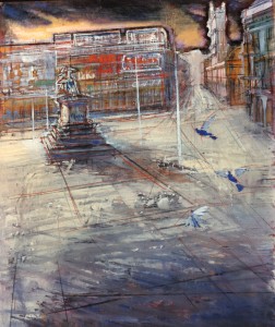 Piazza Duomo tramonto, 1993, olio su tela, 60x50 cm