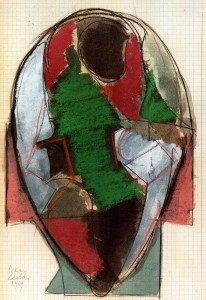 Connessioni, 1969, pastello su carta, 28x20 cm