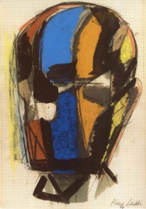 Maschera, 1969, pastello su carta, 28x20 cm