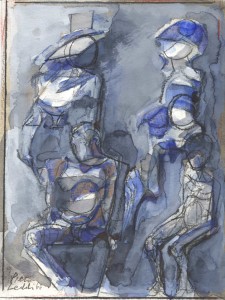 30. s.t., 1966, tecnica mista su carta, 22x17 cm