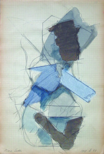 1969, matita e acquarello su carta 32x215 cm