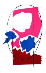 Testa scarlatta, 1967, punta secca e intaglio a colori, 52x33 cm