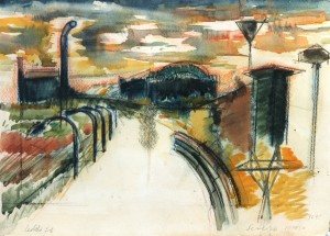 Seveso Icmesa, 1976, carbone e acquarello su carta, 25x35 cm