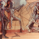 La Ragione fulmina l'Ignoranza e la Superstizione, 1987, olio su legno, 60x80cm