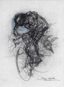 Fausto, 1973, matita e acquarello su carta, 56x44 cm