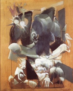 Madre-Sole-Radici, 1975, olio su tela, 108x80cm