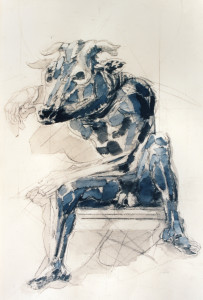 Minotauro, 1996, inchiostro su carta