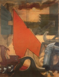 La bottega del falegname, 1976, olio su tela, 100x80 cm