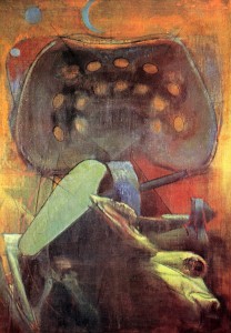 Falciatrice, 1976, olio su tela, 96x64 cm