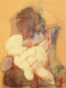 Maternità Cavallo, 1970, olio su tela, 100x80 cm