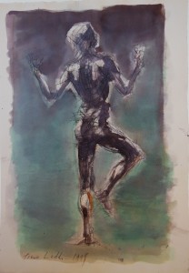 Sorpresa, 1999, tecnica mista su carta, 38x27 cm