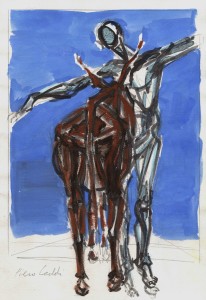 Studio per Bertoldo, s.d., tecnica mista su carta, 24x16,5 cm