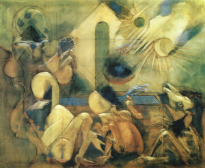 Il miracolo della bambina, 1973, olio su tela, 140,5x170,5 cm