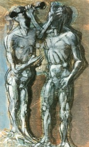 De natura et differentiis VII, 1983, tecnica mista su legno, 31x19 cm